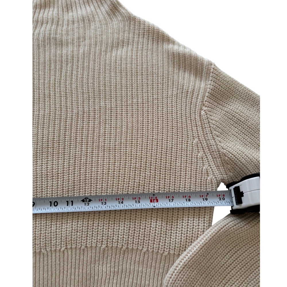 Aritzia Wilfred Montpellier 100% Merino Wool Cream Mock Neck Sweater Size M - Picture 4 of 7